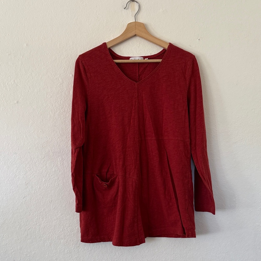 Habitat Red V-Neck Women's Tunic Sz S